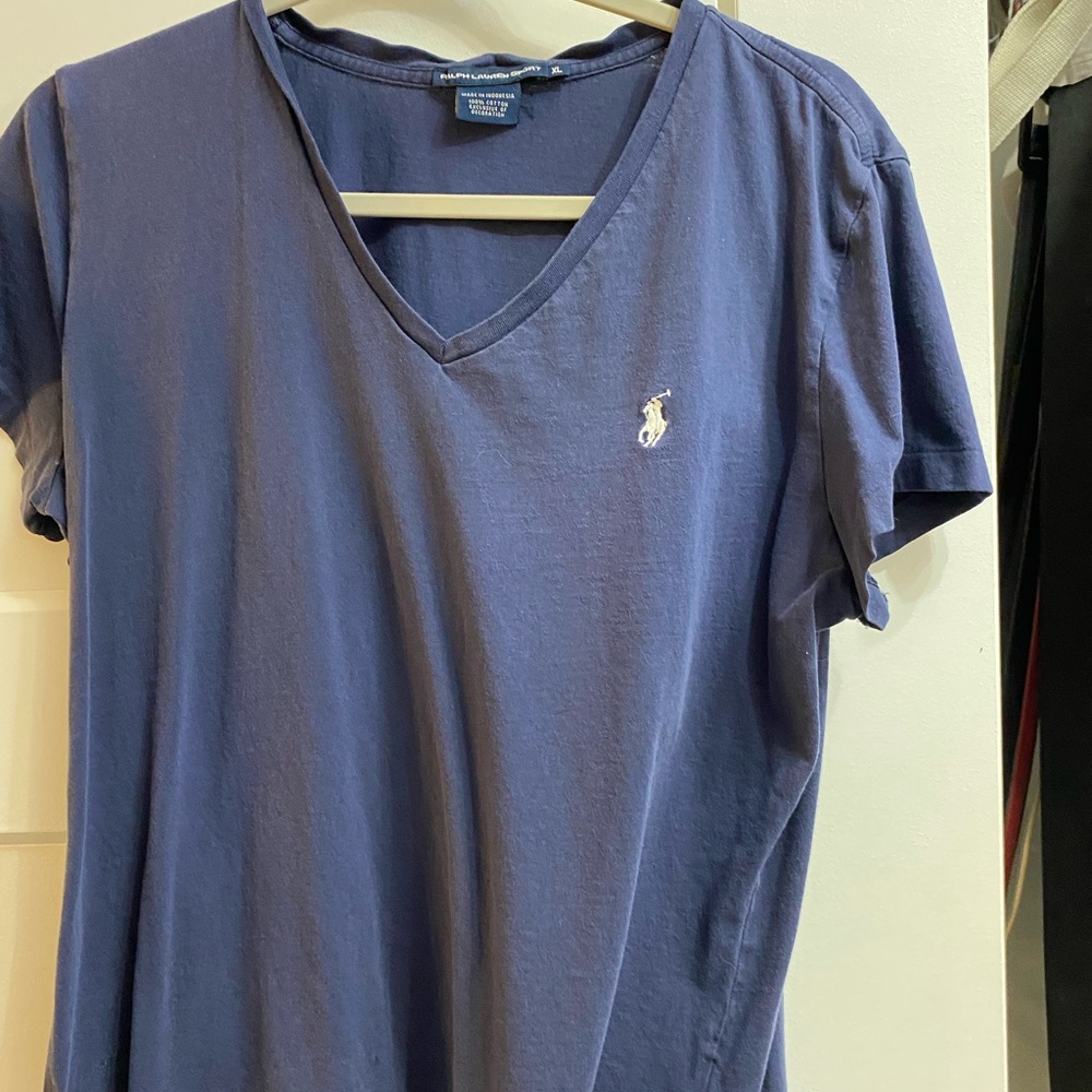 Soft and gently loved navy v neck.